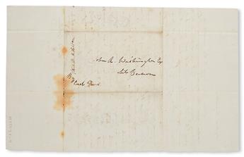 (SLAVERY AND ABOLITION--MOUNT VERNON.) FORD, WEST. A letter from Mrs. M. B. Selden to John A. Washington, carried by West Ford, and sig